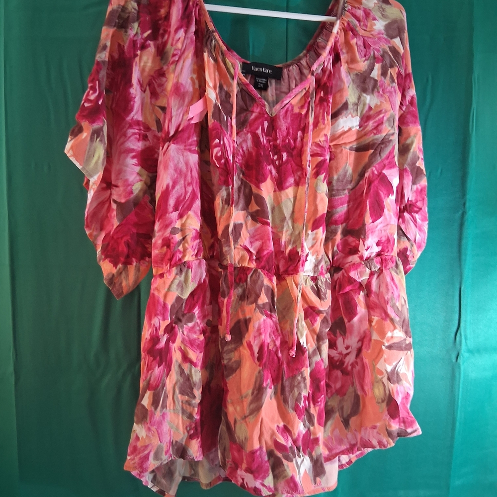 Kenar Women's Multicolor Floral Blouse Size 2x